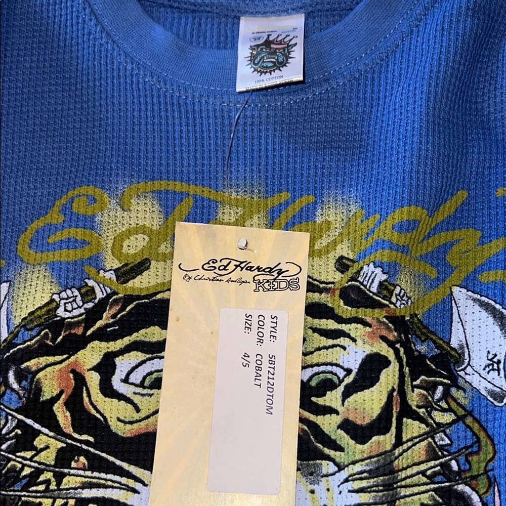 Ed Hardy Kids Blue Graphic T-Shirt